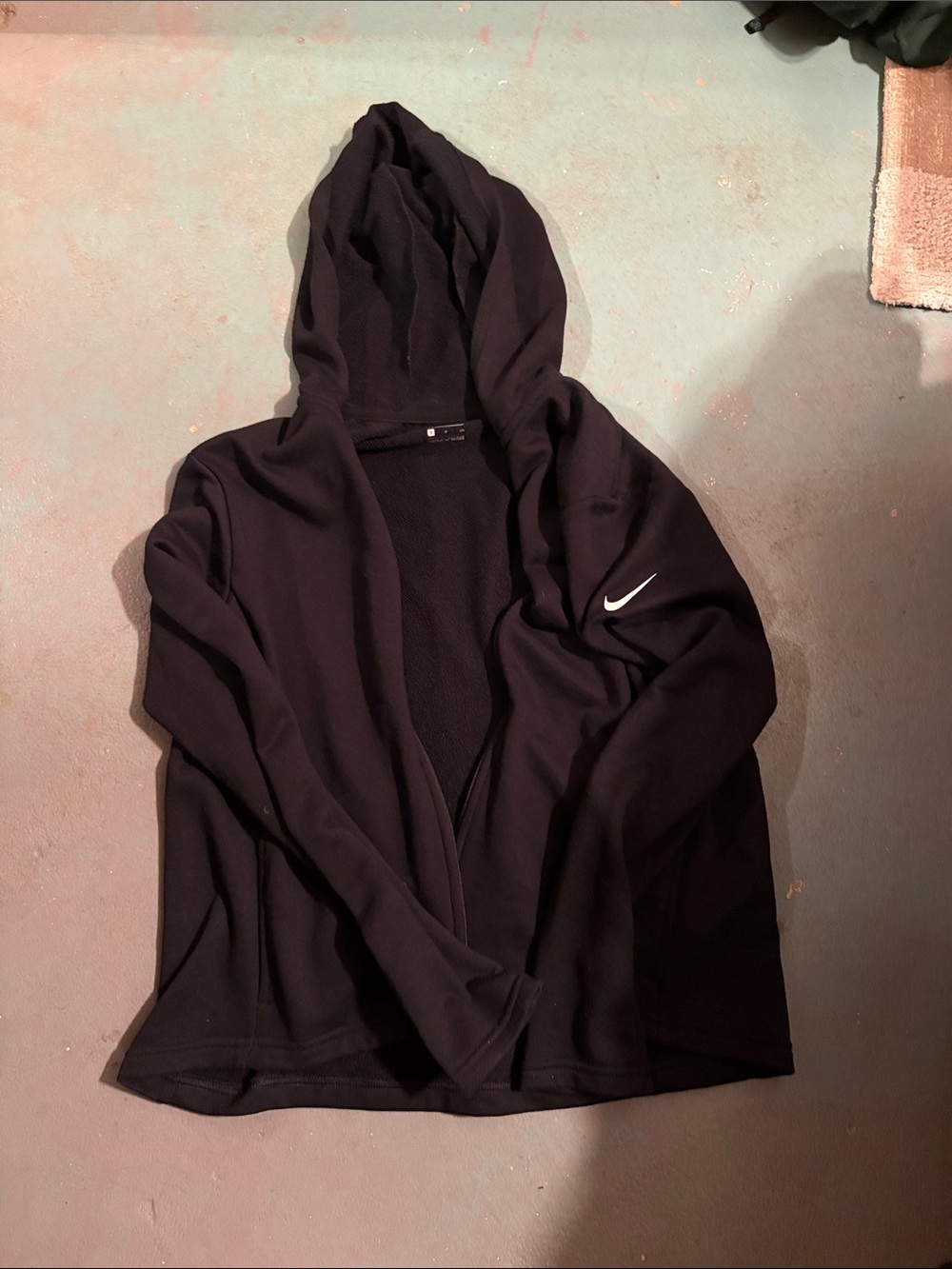 Nike Black Hooded Bomber Jacket with White Swoosh